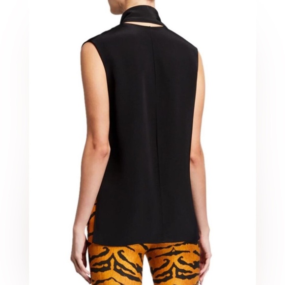 Adam Lippes Black Crepe Scarf Wrap Shell Sleeveless Blouse Size 8 - Picture 3 of 14
